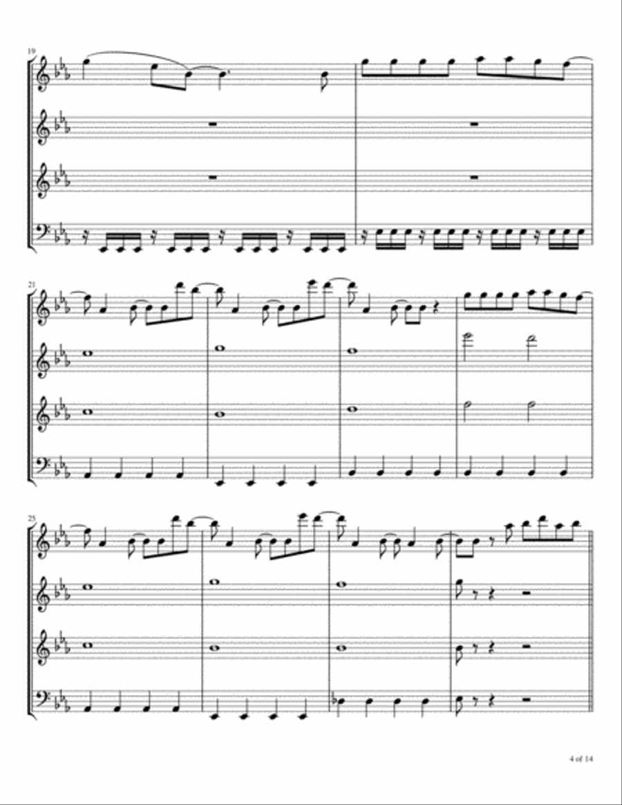 Stupid Love Woodwind Quartet scores gallery preview page 5