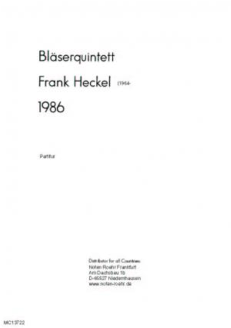 Bläserquintett, 1986 Woodwind Quintet scores gallery preview page 1