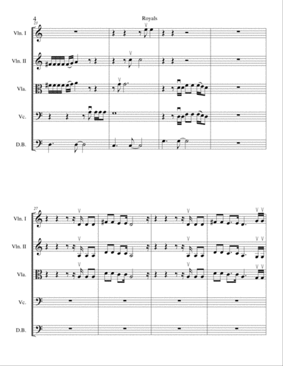 Royals String Orchestra scores gallery preview page 4