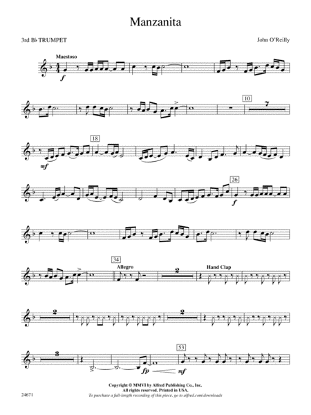 Manzanita: 3rd B-flat Trumpet