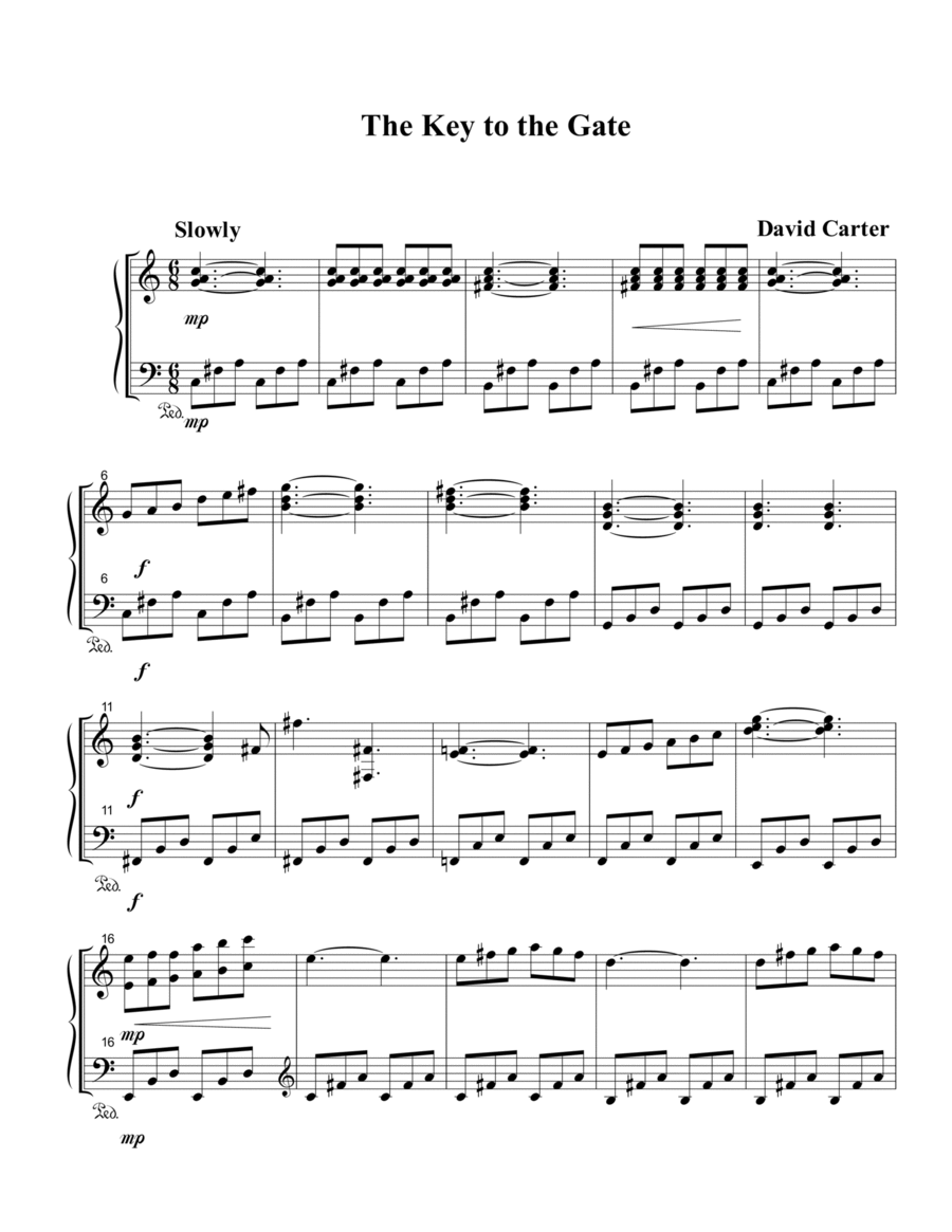The Key to the Gate Part scores gallery preview page 1