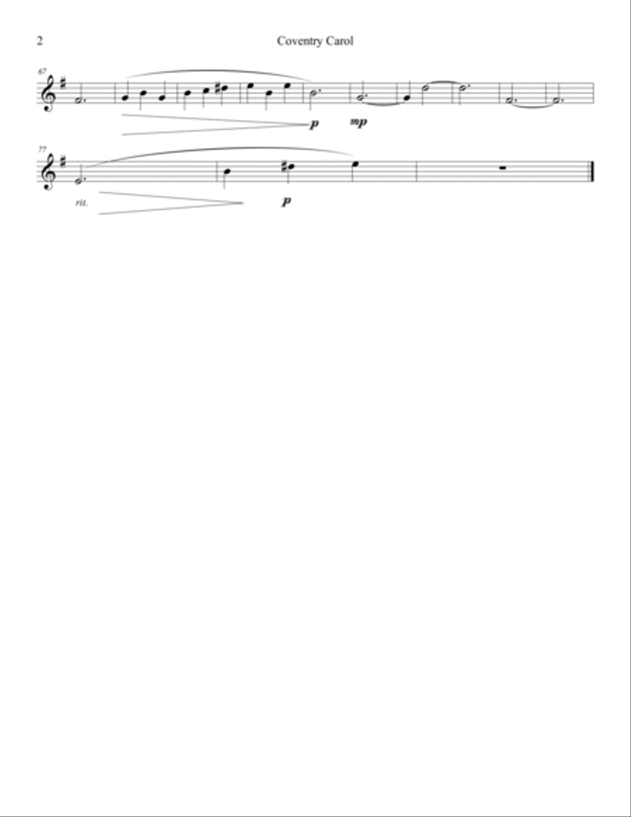 Coventry Carol Brass Ensemble scores gallery preview page 2