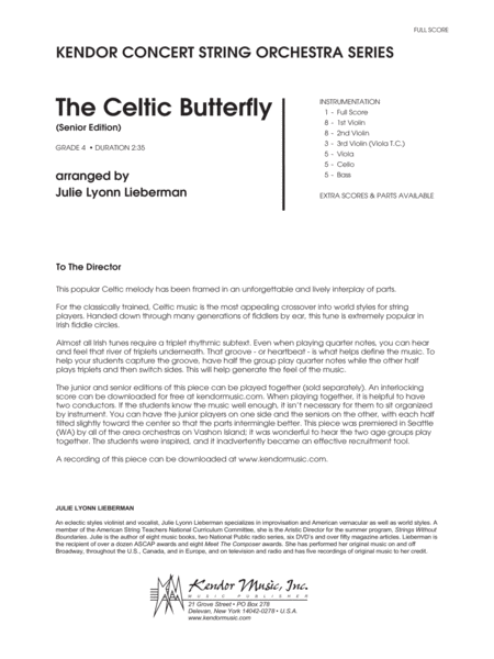 Celtic Butterfly, The (Senior Edition) - Full Score