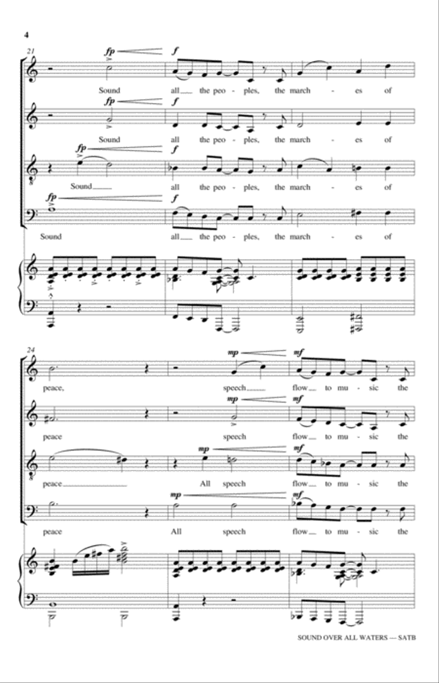 Sound Over All Waters 4-Part scores gallery preview page 4