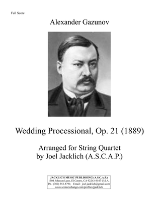 Wedding Processional, Op. 21 for String Quartet