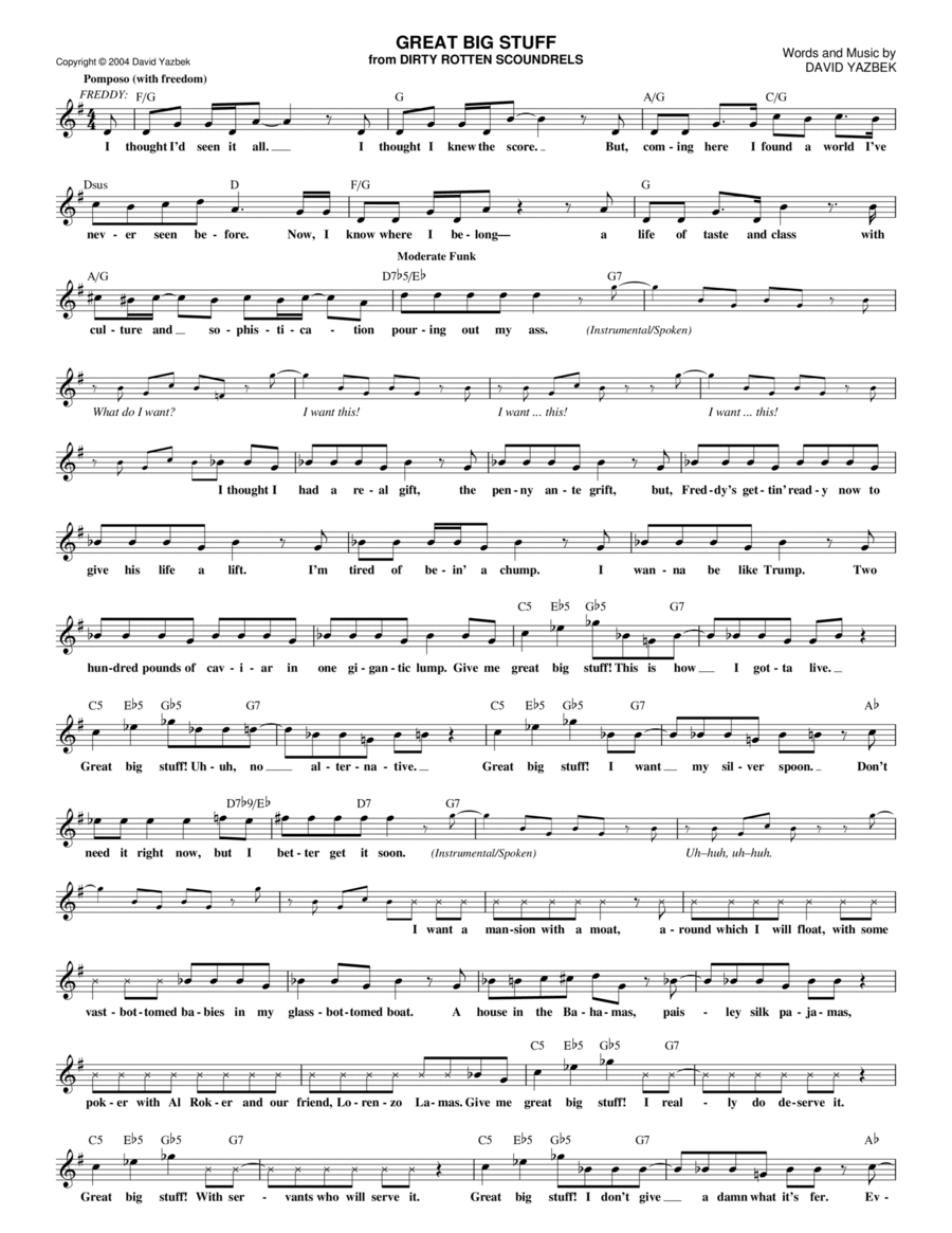 Great Big Stuff Piano scores gallery preview page 1
