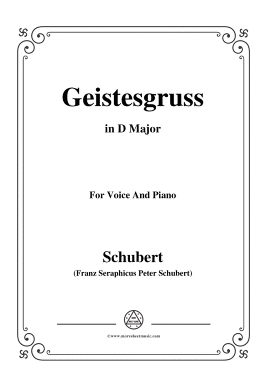 Schubert-Geistesgruss,Op.92 No.3,in D Major,for Voice&Piano image number null
