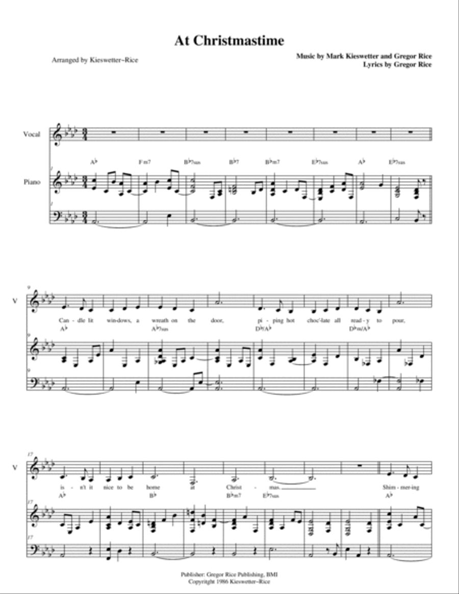 At Christmastime ~ piano/vocal/chords in Ab image number null