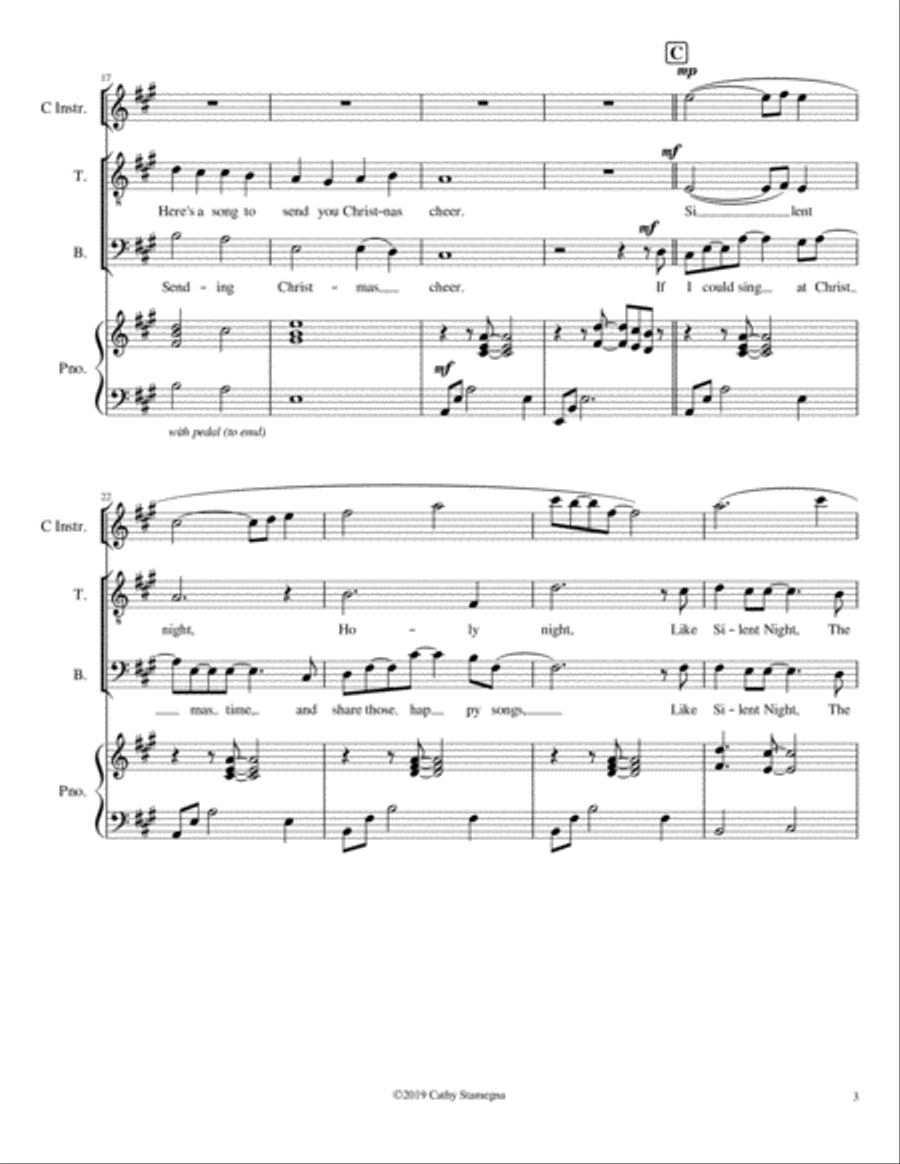 Together, Once Again, for Christmas (Duet for Tenor/Bass Solo, Optional C Instrument, Piano Acc.) Bass Voice scores gallery preview page 4