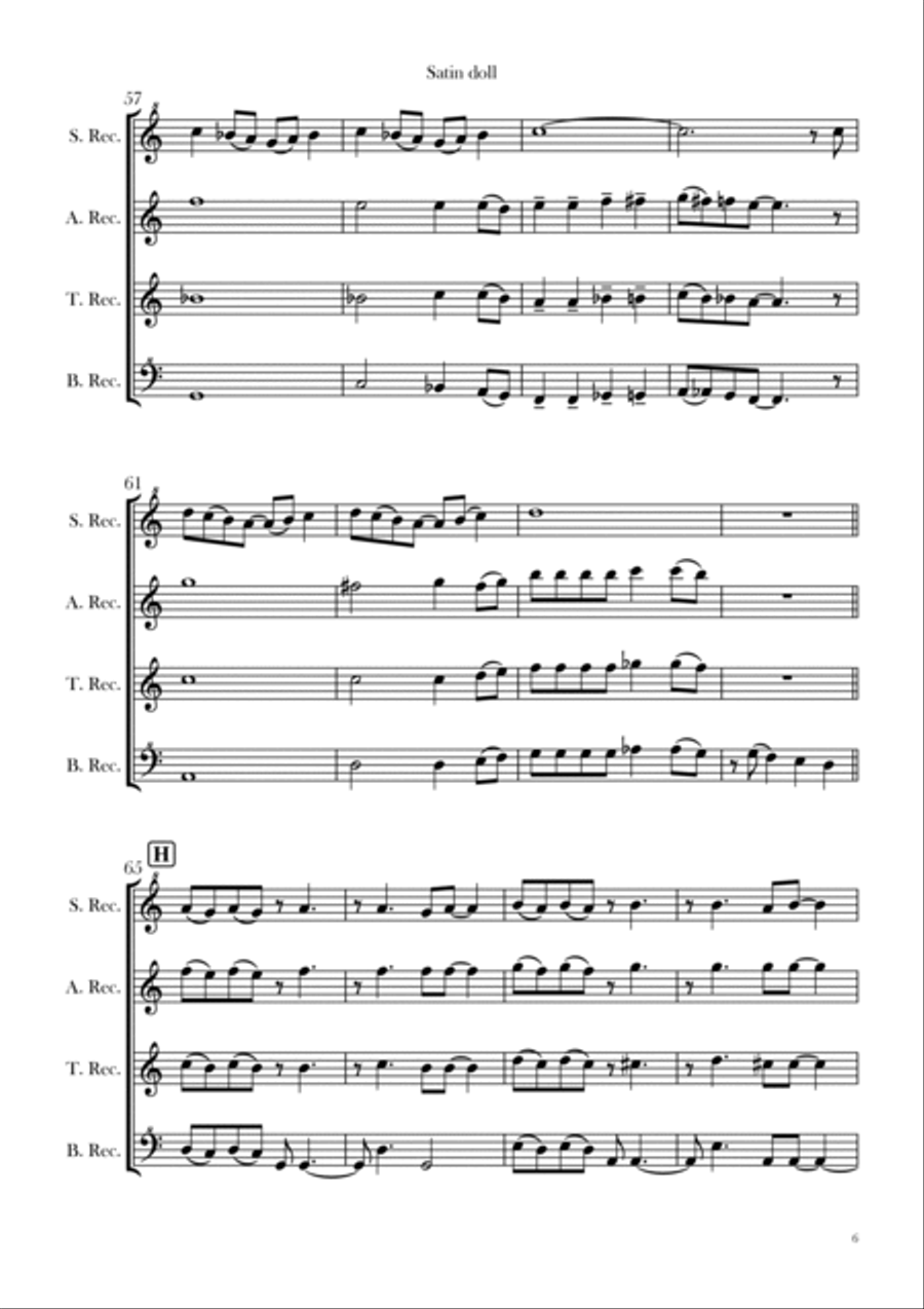 Satin Doll Soprano Recorder scores gallery preview page 6