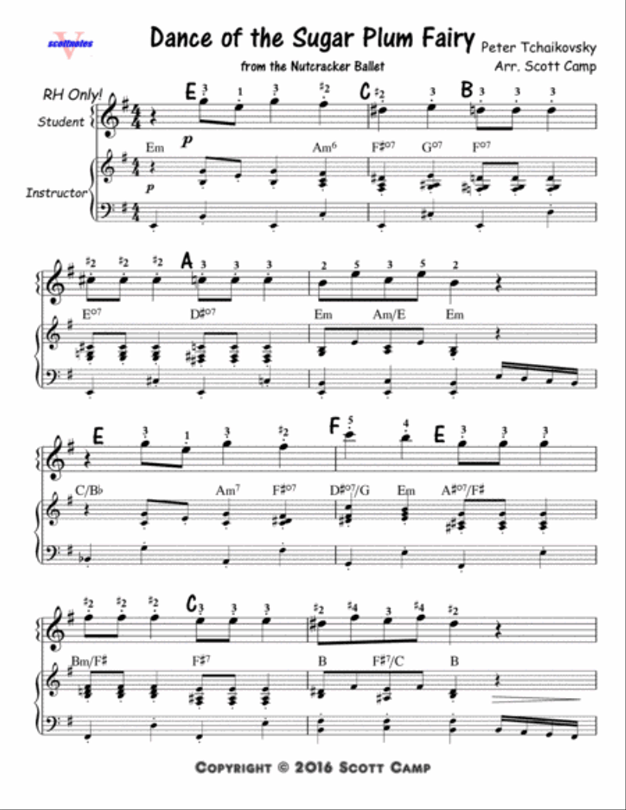 Dance of the Sugar Plum Fairy (First Year Piano Students) Piano Method scores gallery preview page 1