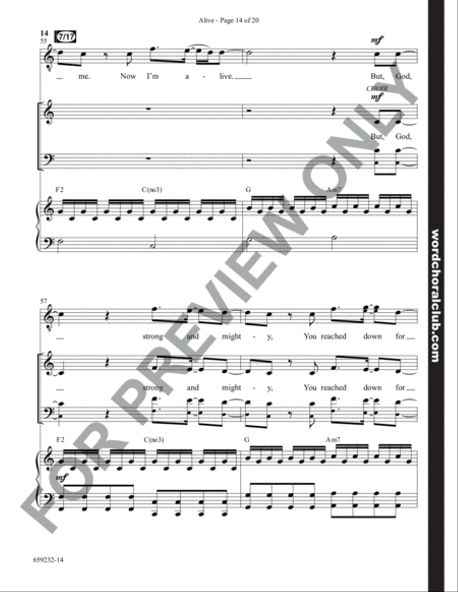 Alive - Anthem Alive - Anthem 4-Part scores gallery preview page 14