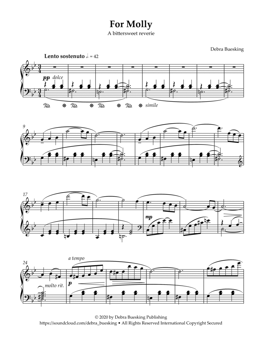 For Molly Piano Solo scores gallery preview page 1
