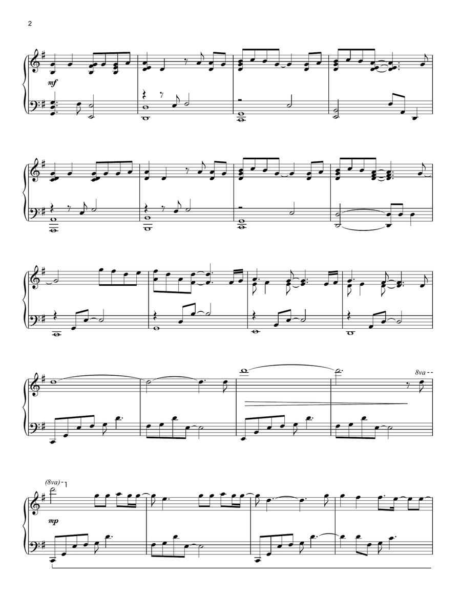 Mighty To Save Piano Solo scores gallery preview page 2