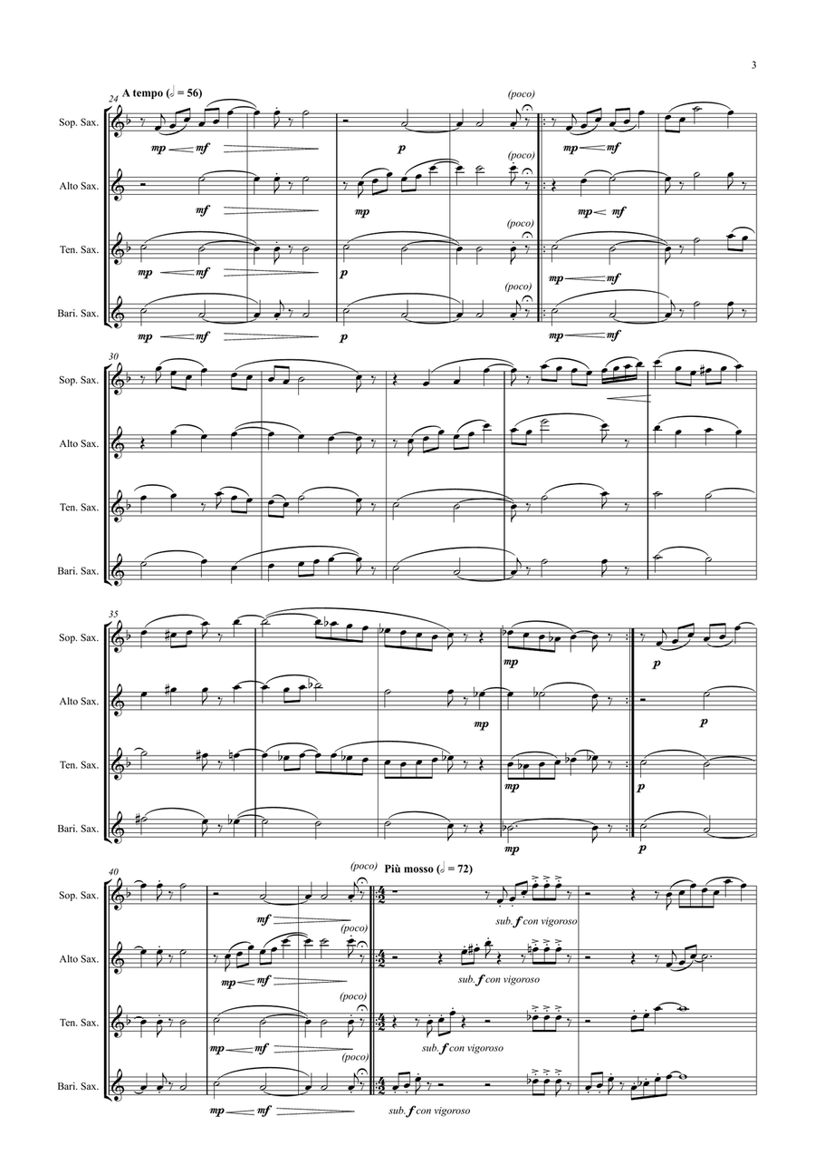 Movement Saxophone Quartet scores gallery preview page 3