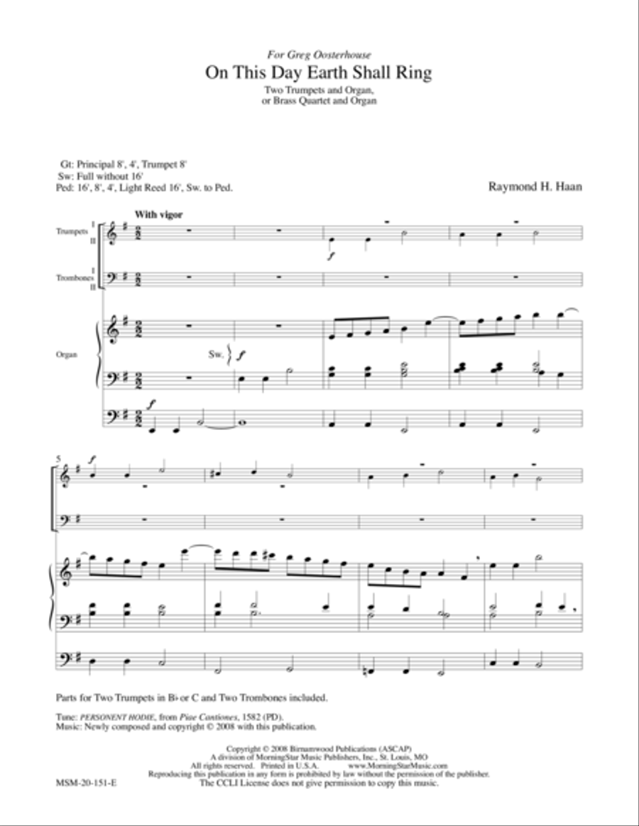 On This Day Earth Shall Ring Trumpet scores gallery preview page 1
