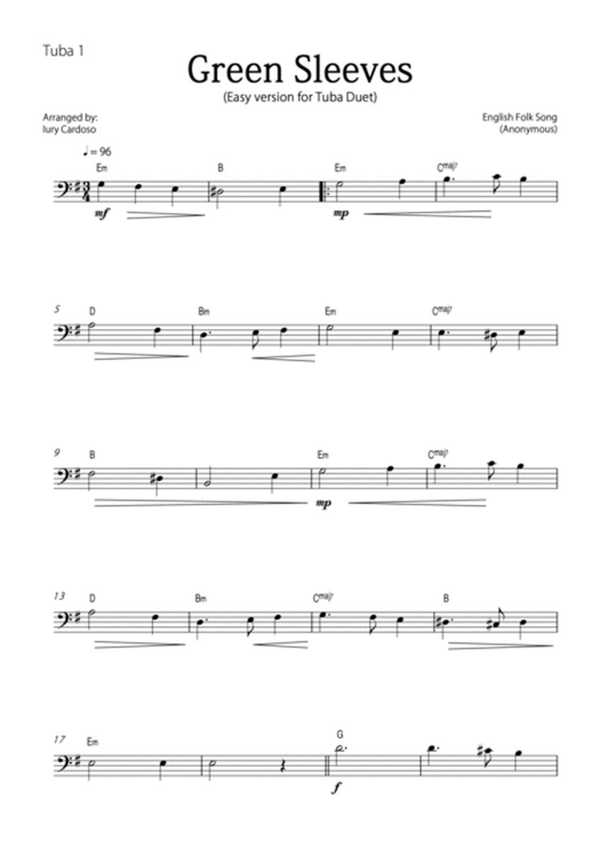 "Green Sleeves" - Beautiful easy version for TUBA DUET image number null