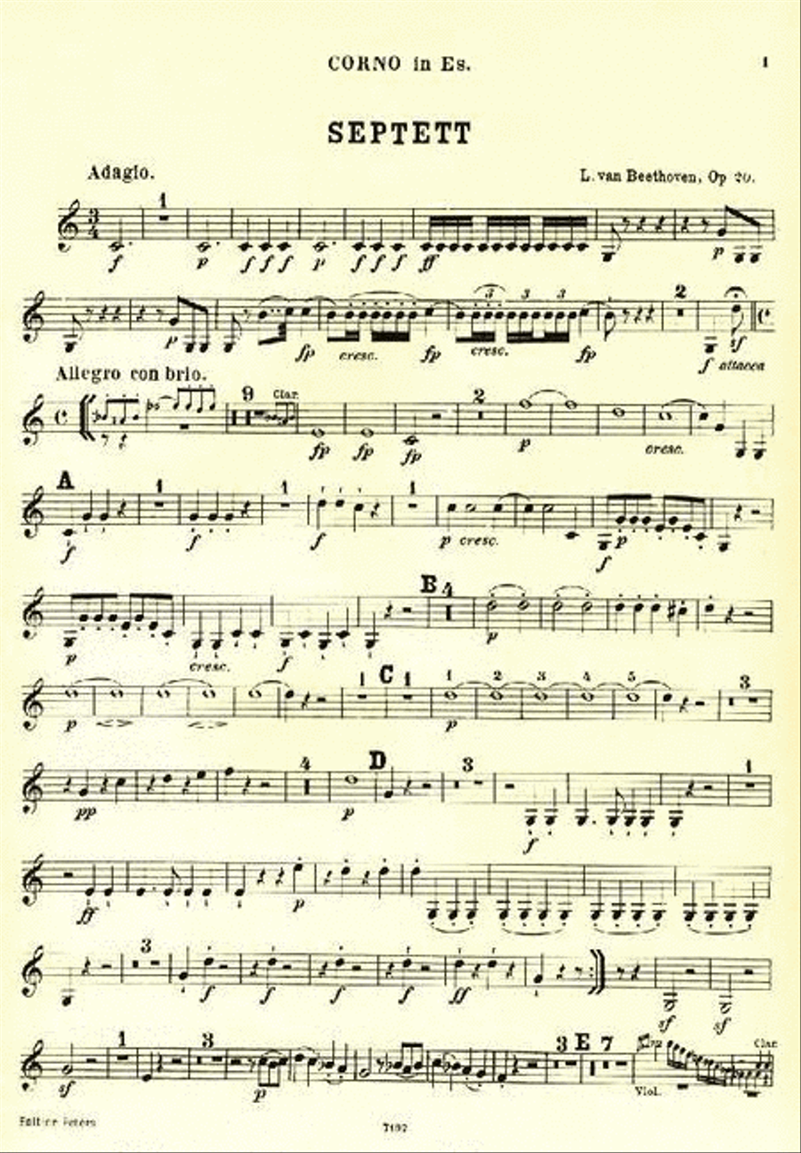 Septet in E flat Op. 20 Orchestra scores gallery preview page 3
