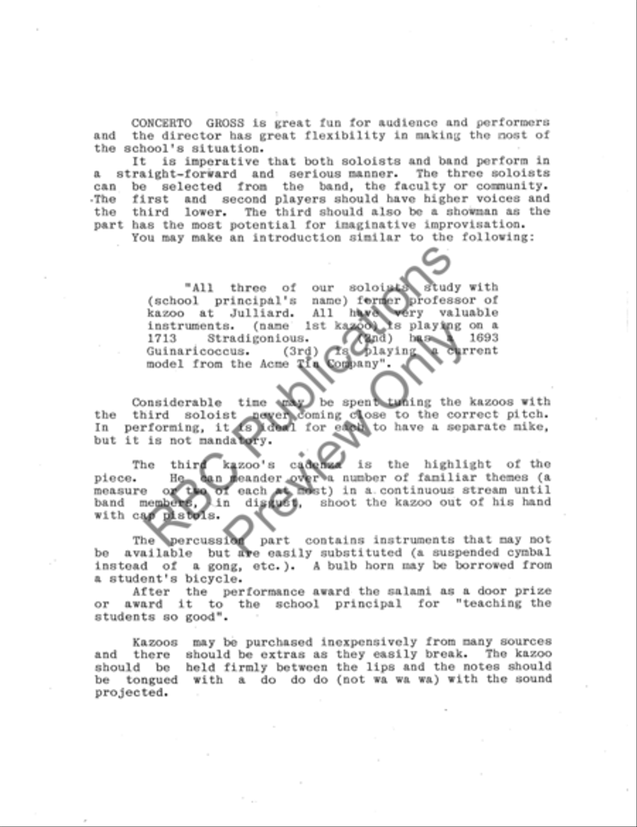 Concerto Gross Concert Band Concert Band scores gallery preview page 3