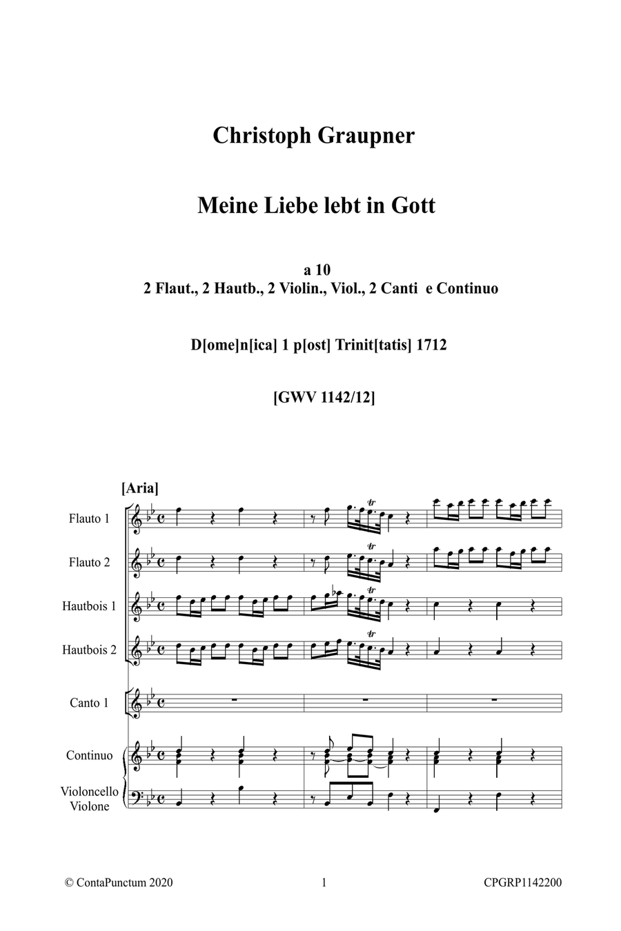 Graupner Christoph Cantata Meine Liebe lebt in Gott GWV 1142/12 String Orchestra scores gallery preview page 5