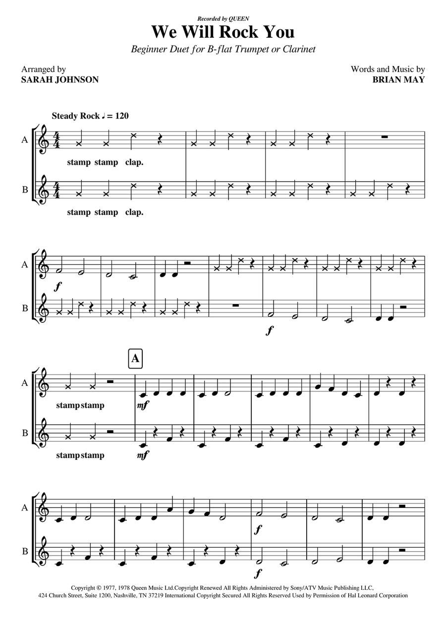 We Will Rock You Brass Ensemble scores gallery preview page 1