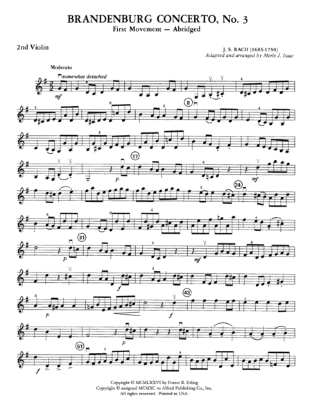 Brandenburg Concerto No. 3: 2nd Violin