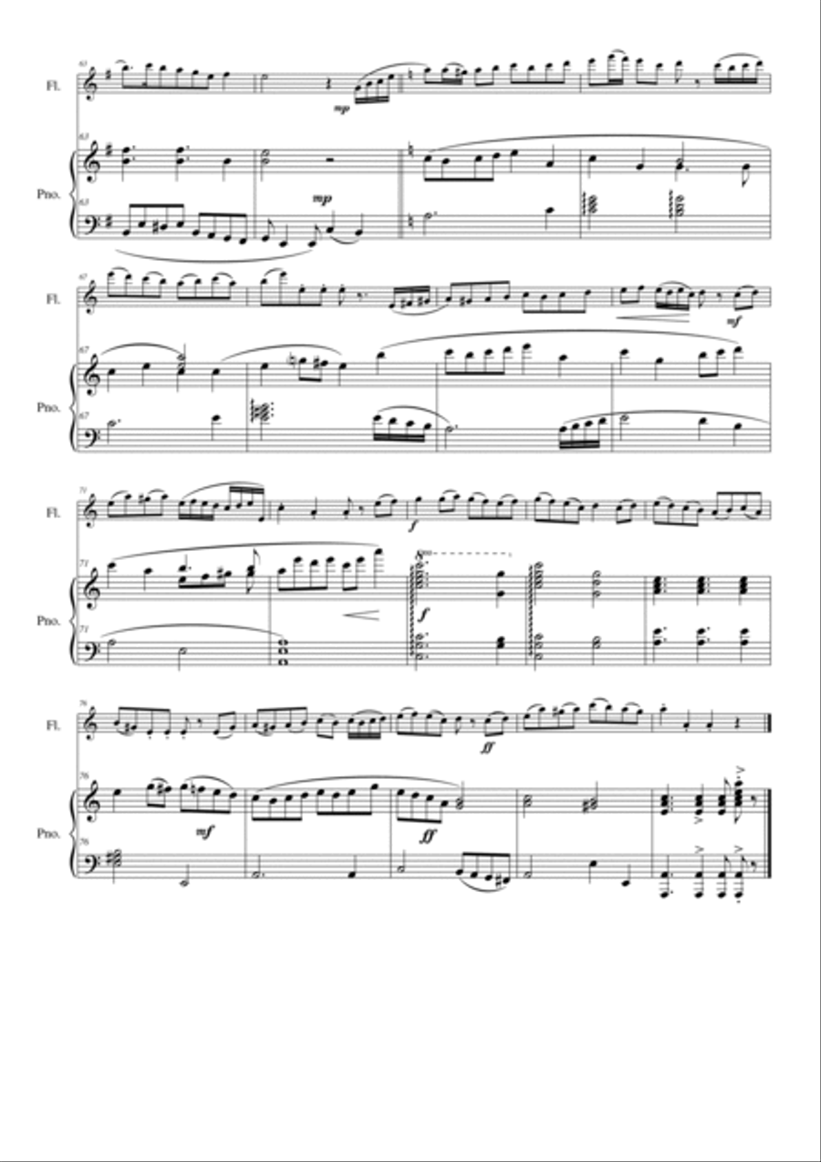 Folk Song Snapshots for Flute and Piano Flute scores gallery preview page 4