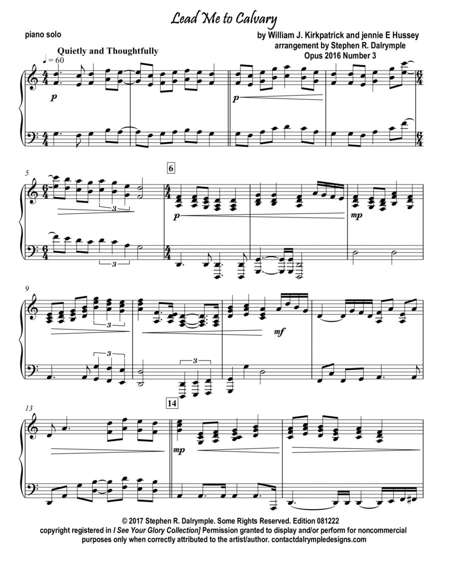 Lead Me to Calvary Part scores gallery preview page 1