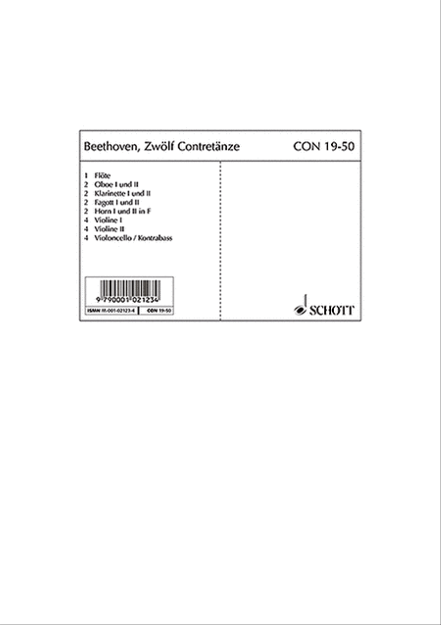12 Contredanses 12 Contredanses Chamber Orchestra scores gallery preview page 1