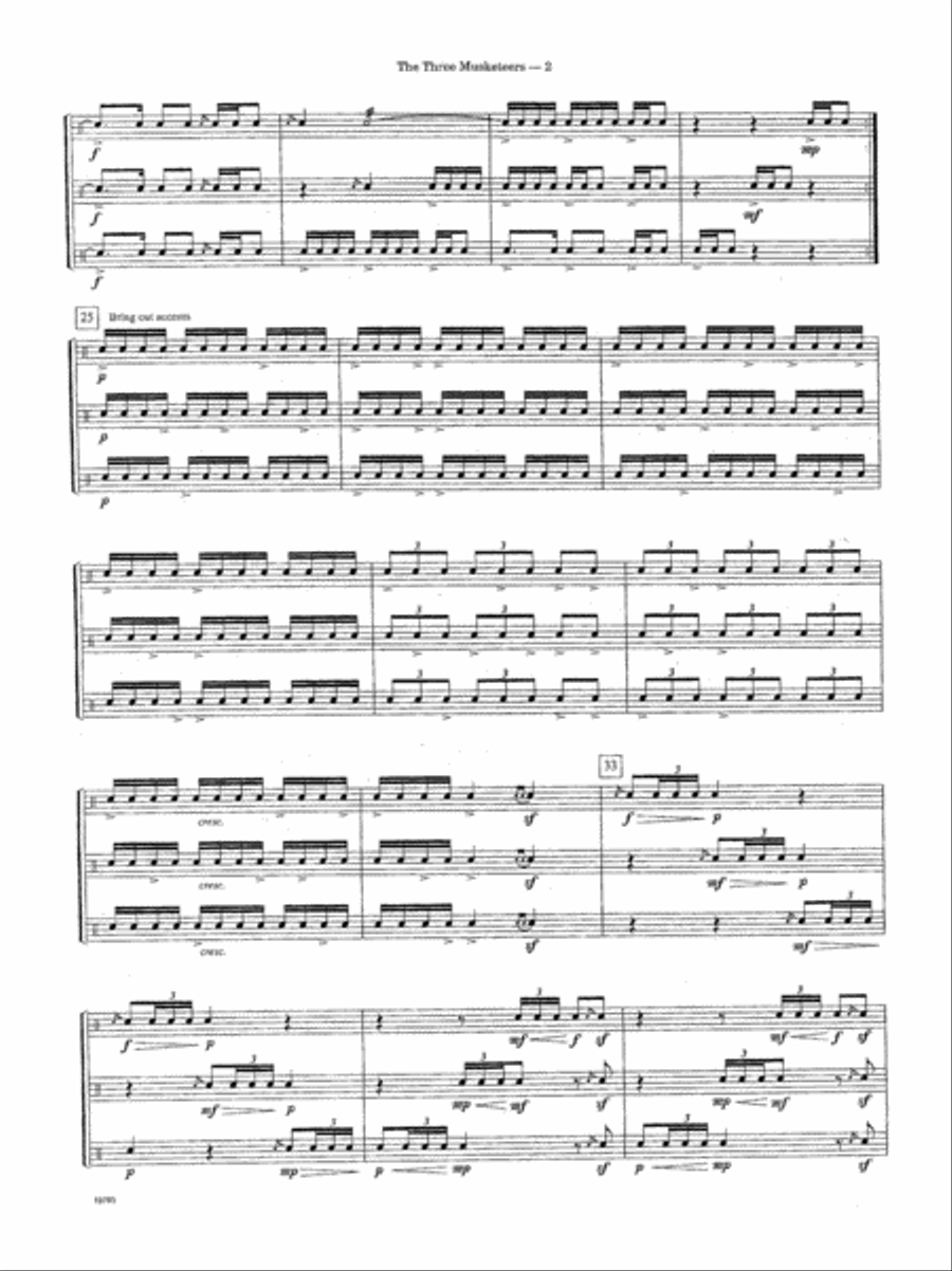 Three Musketeers, The Percussion scores gallery preview page 3