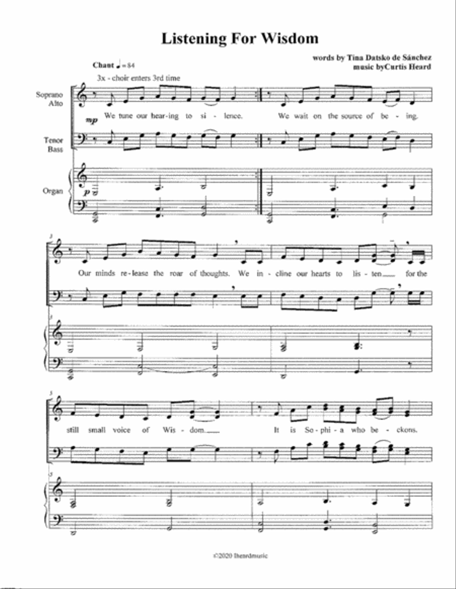 Listening for Wisdom 4-Part scores gallery preview page 1