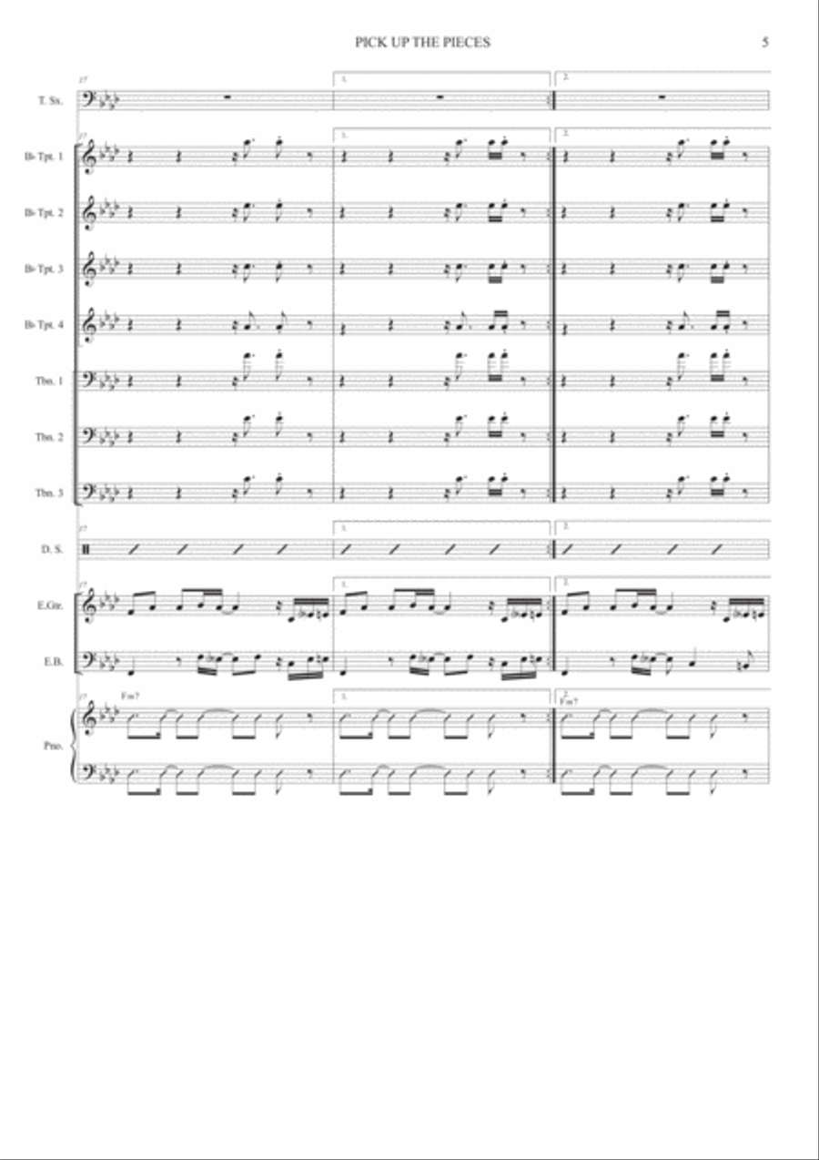 Pick Up The Pieces Large Ensemble scores gallery preview page 5