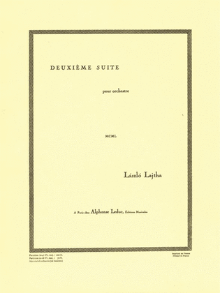 Lajtha Suite D'orchestre No.2 In 4 Orchestra Score