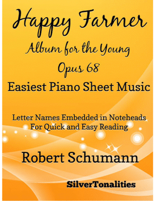 Book cover for The Happy Farmer Album for the Young Opus 68 Easiest Piano Sheet Music