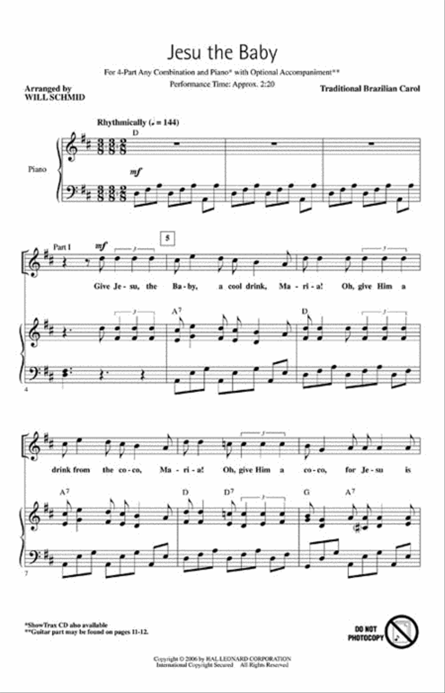 Jesu the Baby 4-Part scores gallery preview page 2