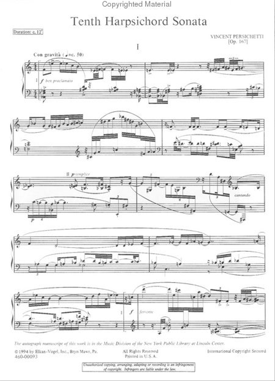 Tenth Harpsichord Sonata Chamber Music scores gallery preview page 2
