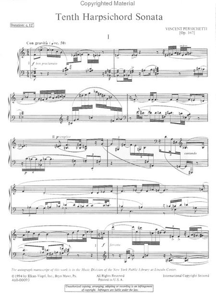 Tenth Harpsichord Sonata