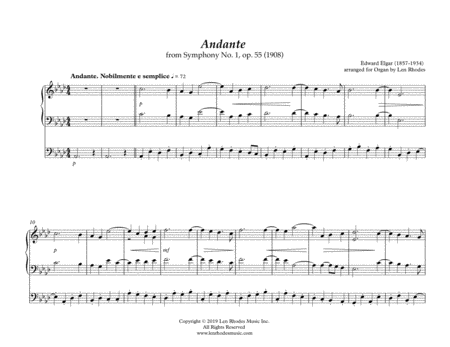 Elgar - Andante from Symphony no. 1 in Ab, op.55 - Organ solo