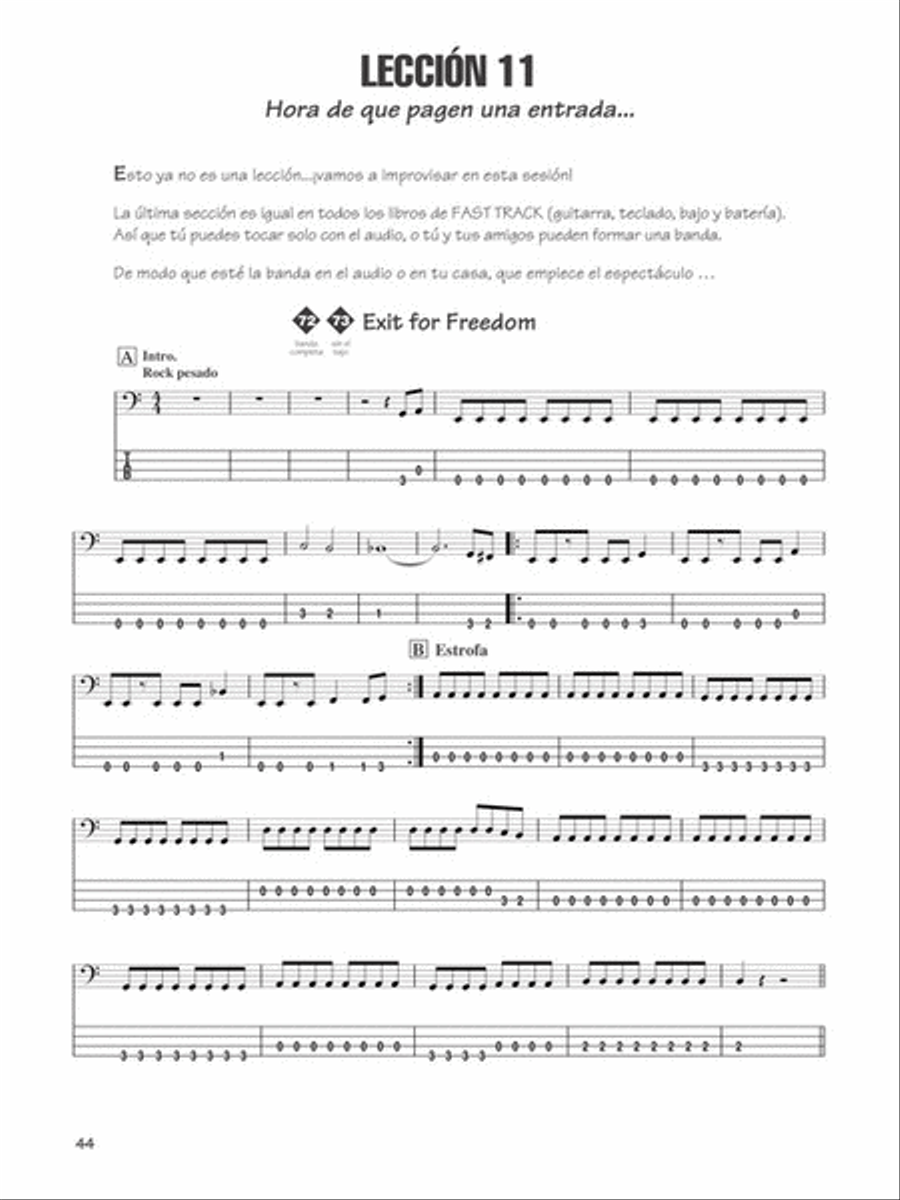 FastTrack Bass Method 1 – Spanish Edition image number null