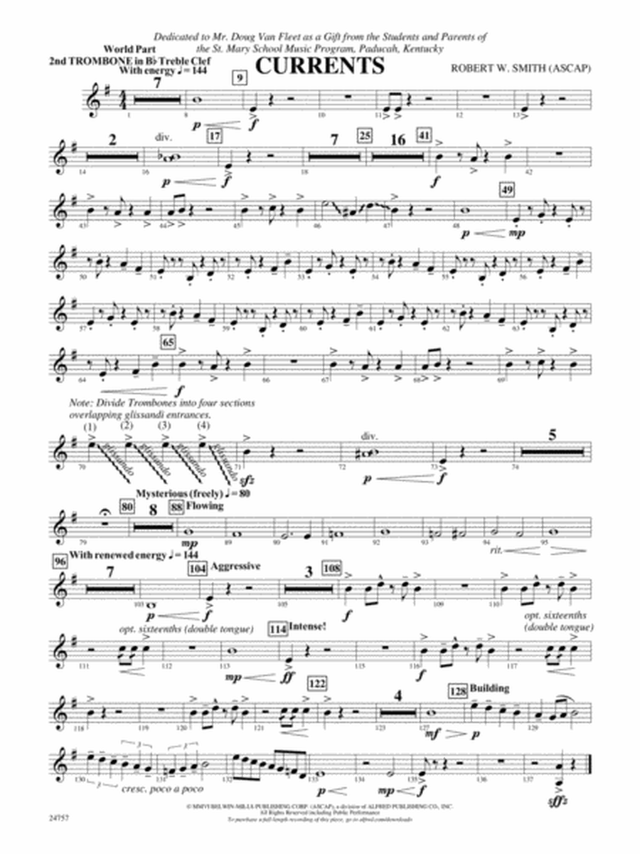 Currents: (wp) 2nd B-flat Trombone T.C.