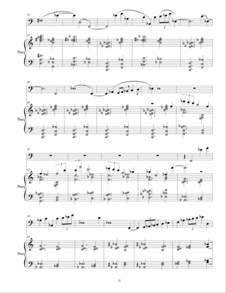 Lament for Trombone and Piano, In Memory of Fr. Ralph March, O.Cist.+ Piano Accompaniment scores gallery preview page 3