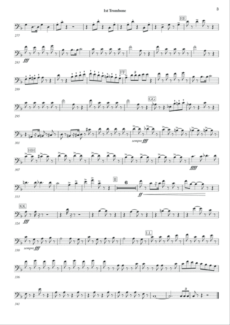Symphony No.6 Pathetique Movement III [Parts] Trombones(1st,2nd,3rd and Bass) Marching Band scores gallery preview page 3