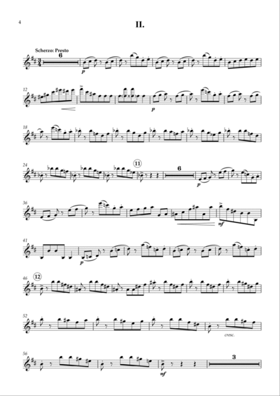 S. Prokofiev - Flute Sonata in D, Op. 94 arranged for clarinet and piano (Solo Part Only) Chamber Music scores gallery preview page 6