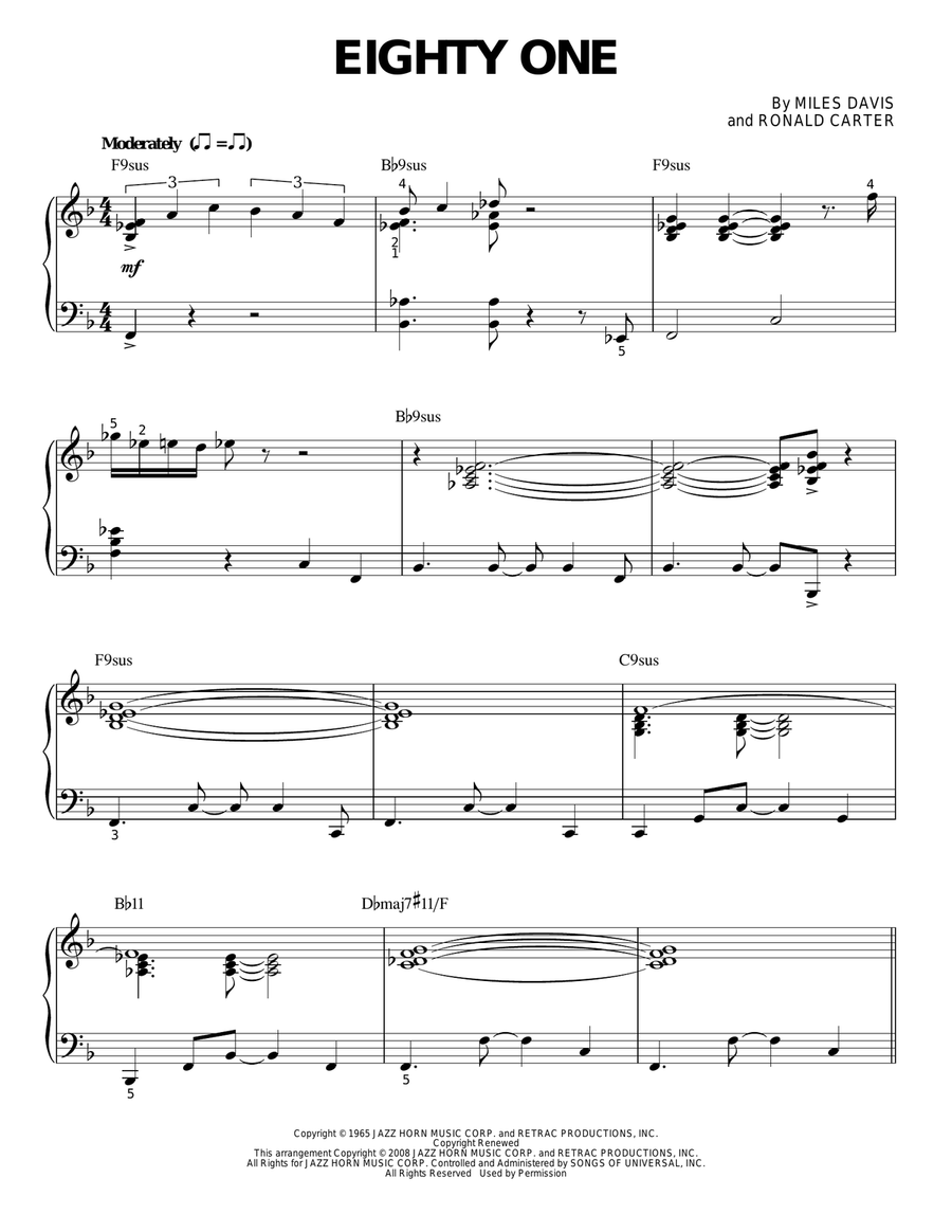 Eighty One Piano Solo scores gallery preview page 1
