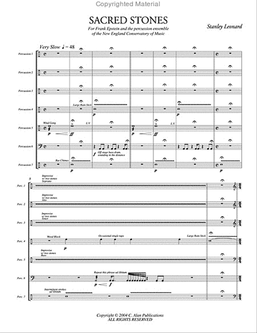 Sacred Stones Percussion Ensemble scores gallery preview page 2