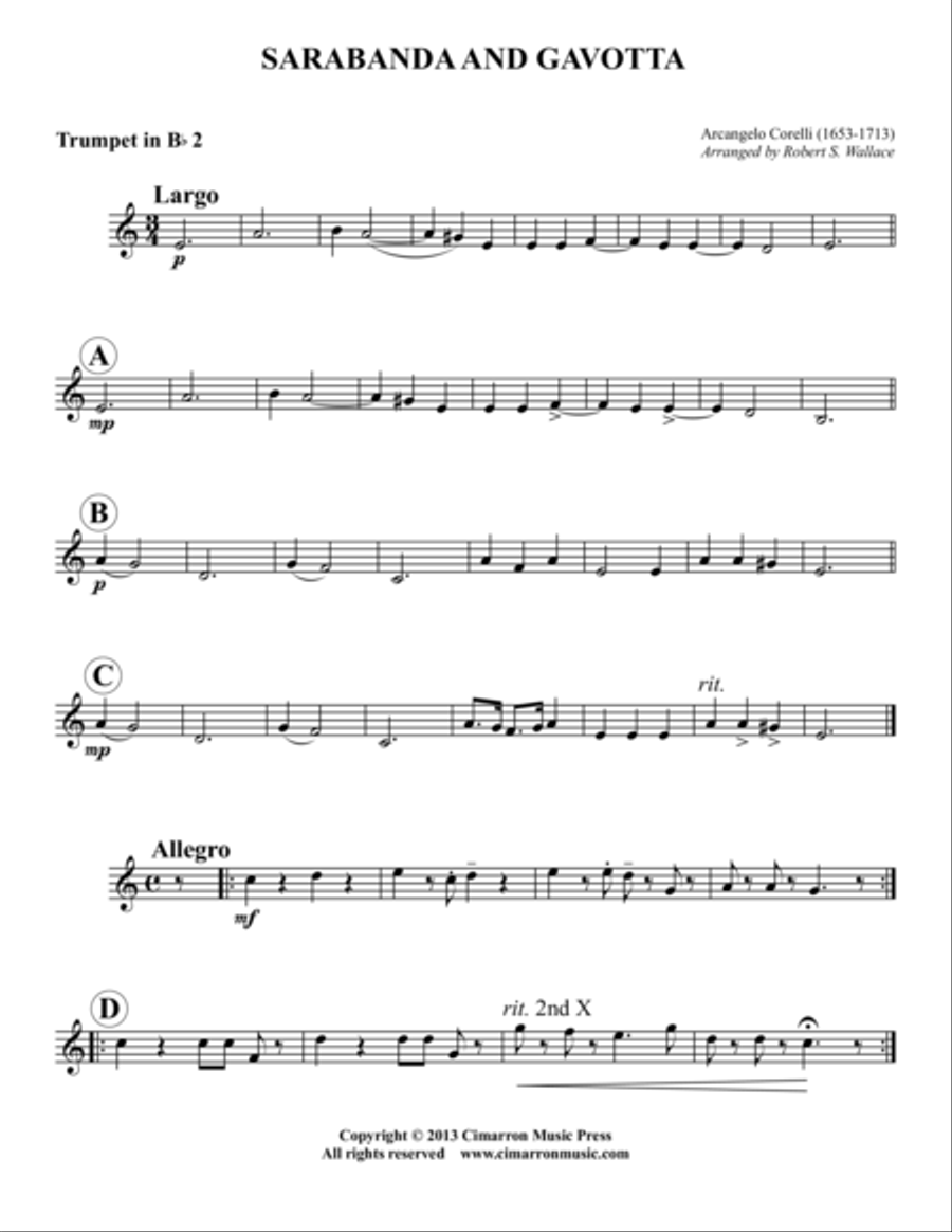 Sarabanda and Gavotta Brass Quintet scores gallery preview page 4