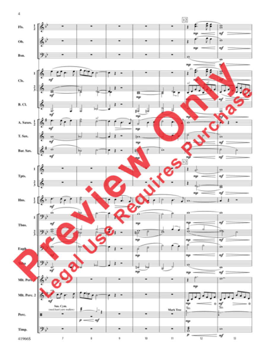 Holy Night, Silent Night Concert Band scores gallery preview page 4