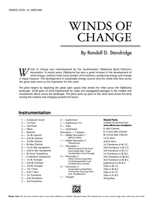 Book cover for Winds of Change: Score