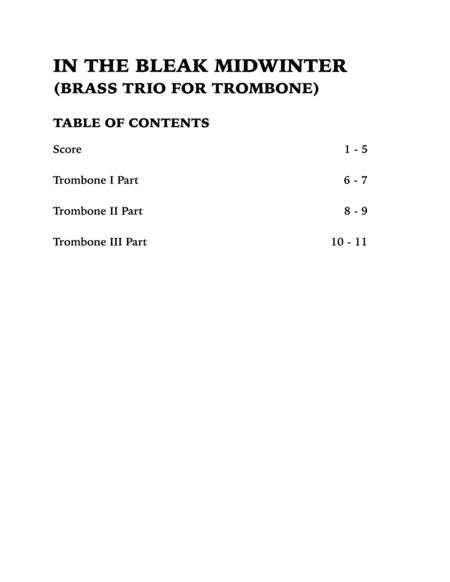 In the Bleak Midwinter (Trombone Trio) image number null