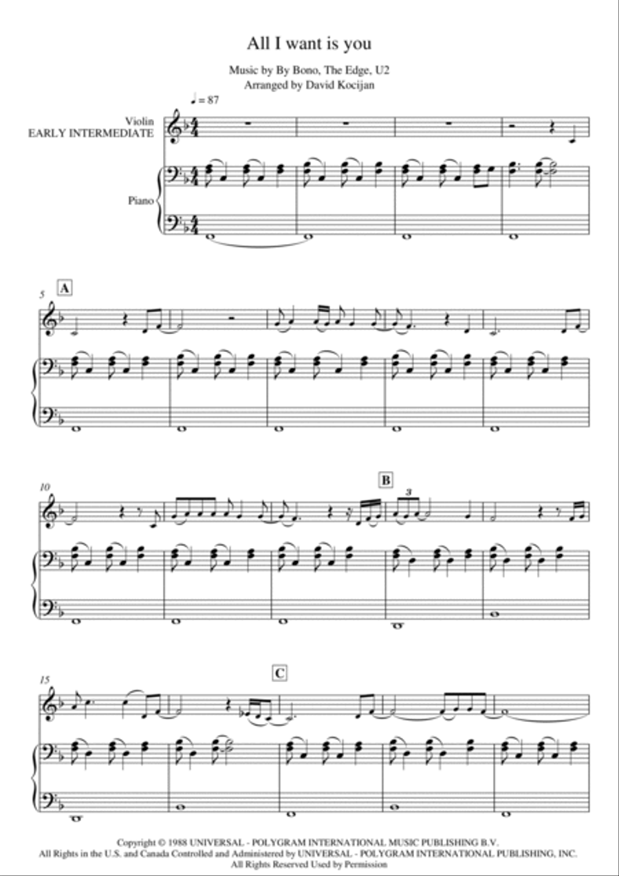 All I Want Is You String Duet scores gallery preview page 2